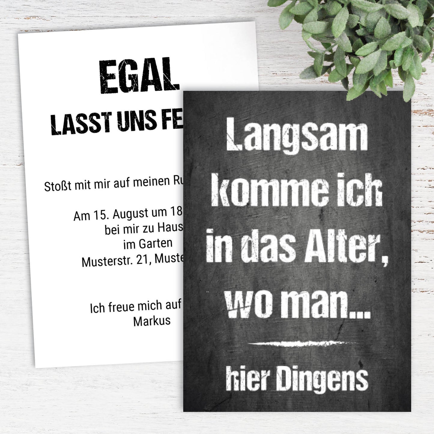 Ruhestand Einladung: Langsam komme ich in das Alter, wo man… hier Dingens