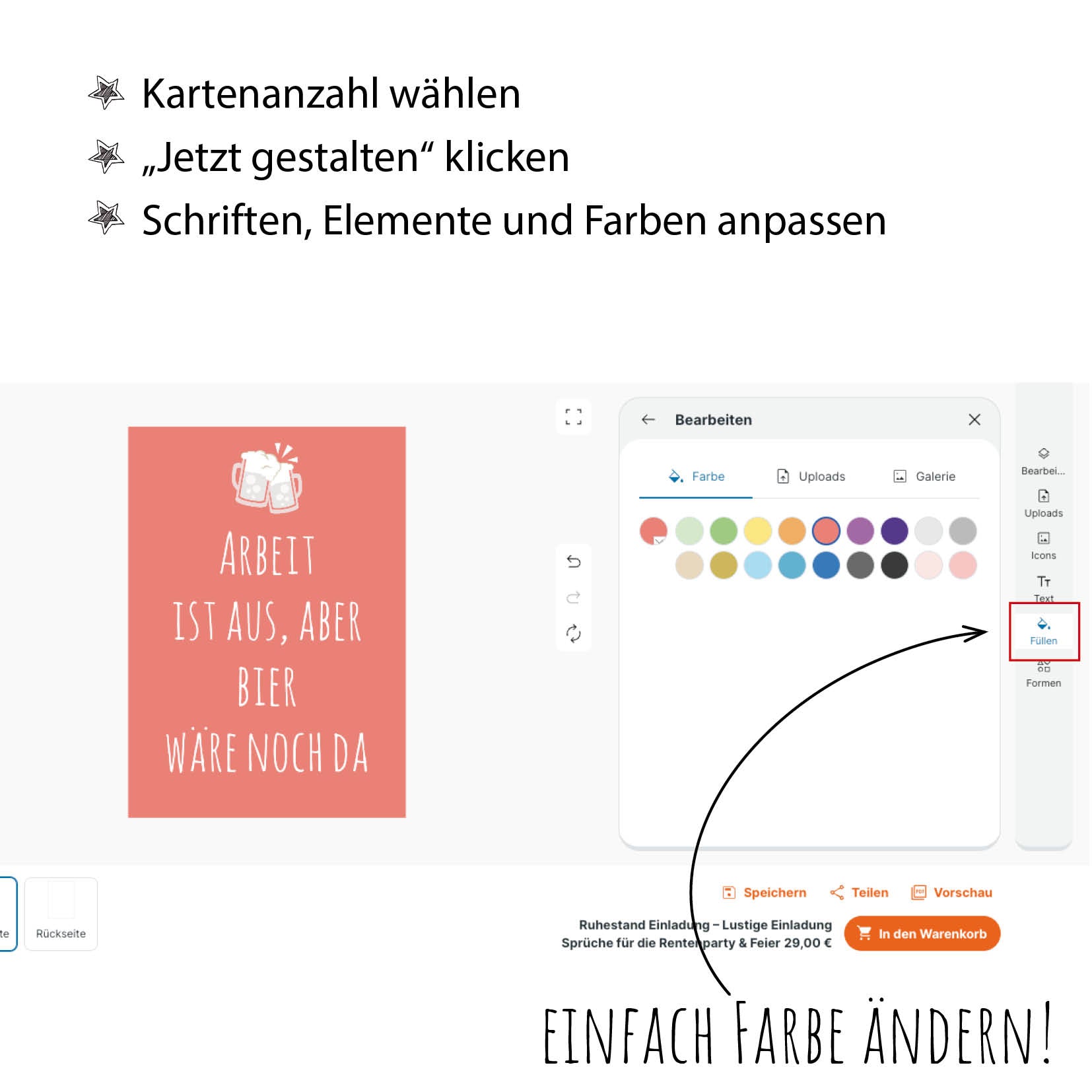 Ruhestand Einladung – Lustige Einladung Sprüche für die Rentenparty & Feier - Individuelle Einladung