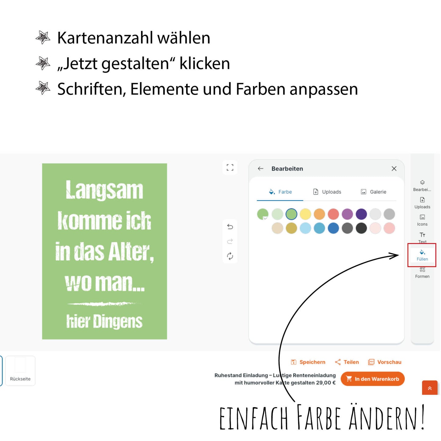 Ruhestand Einladung – Lustige Renteneinladung mit humorvoller Karte gestalten - Individuelle Einladung