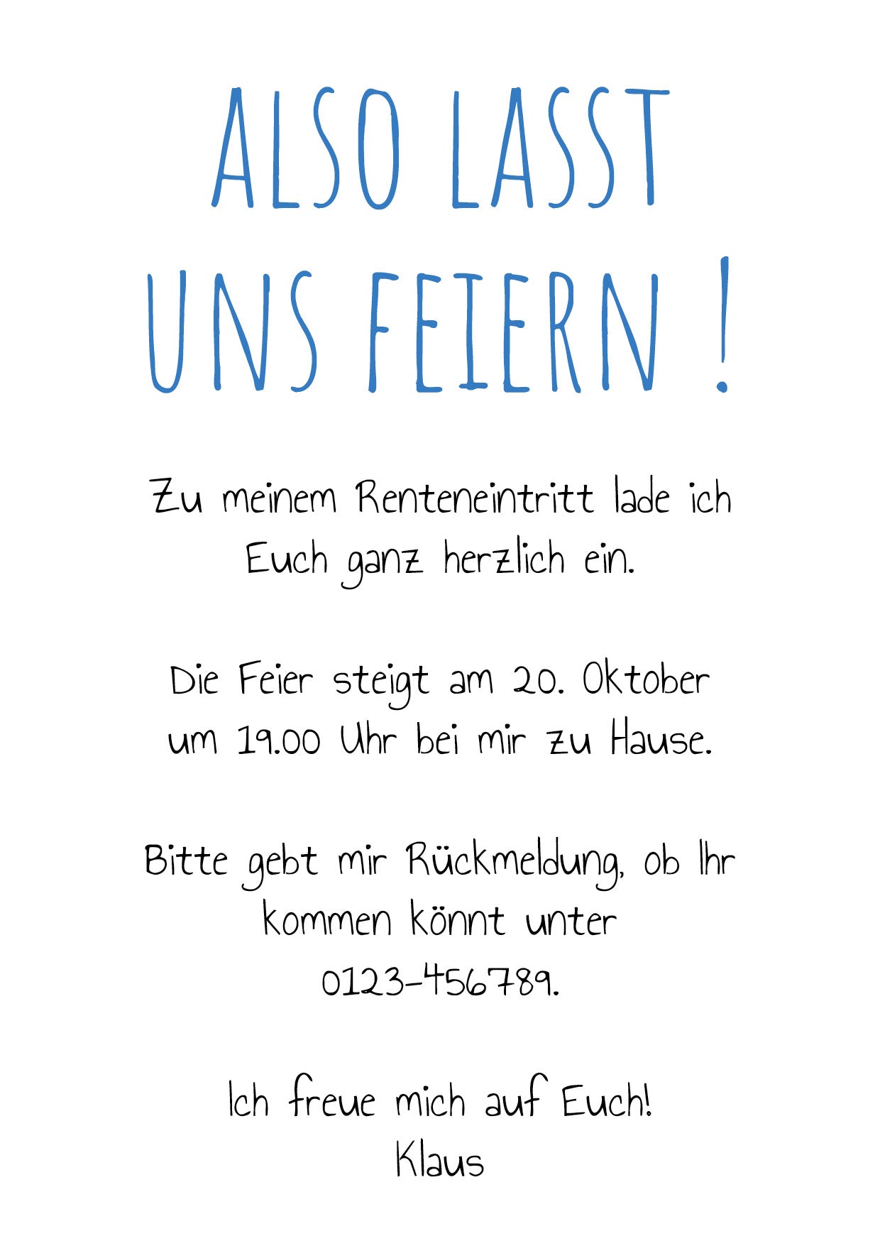 Ruhestand Einladung – Lustige Einladung Sprüche für die Rentenparty & Feier - Individuelle Einladung