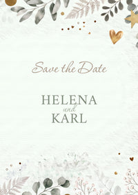 Save the Date Karte Hochzeit „Golden Bloom“ – Elegante Vorankündigung mit goldener Note