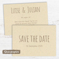 Save the Date Karten: Graspapier Naturliebe