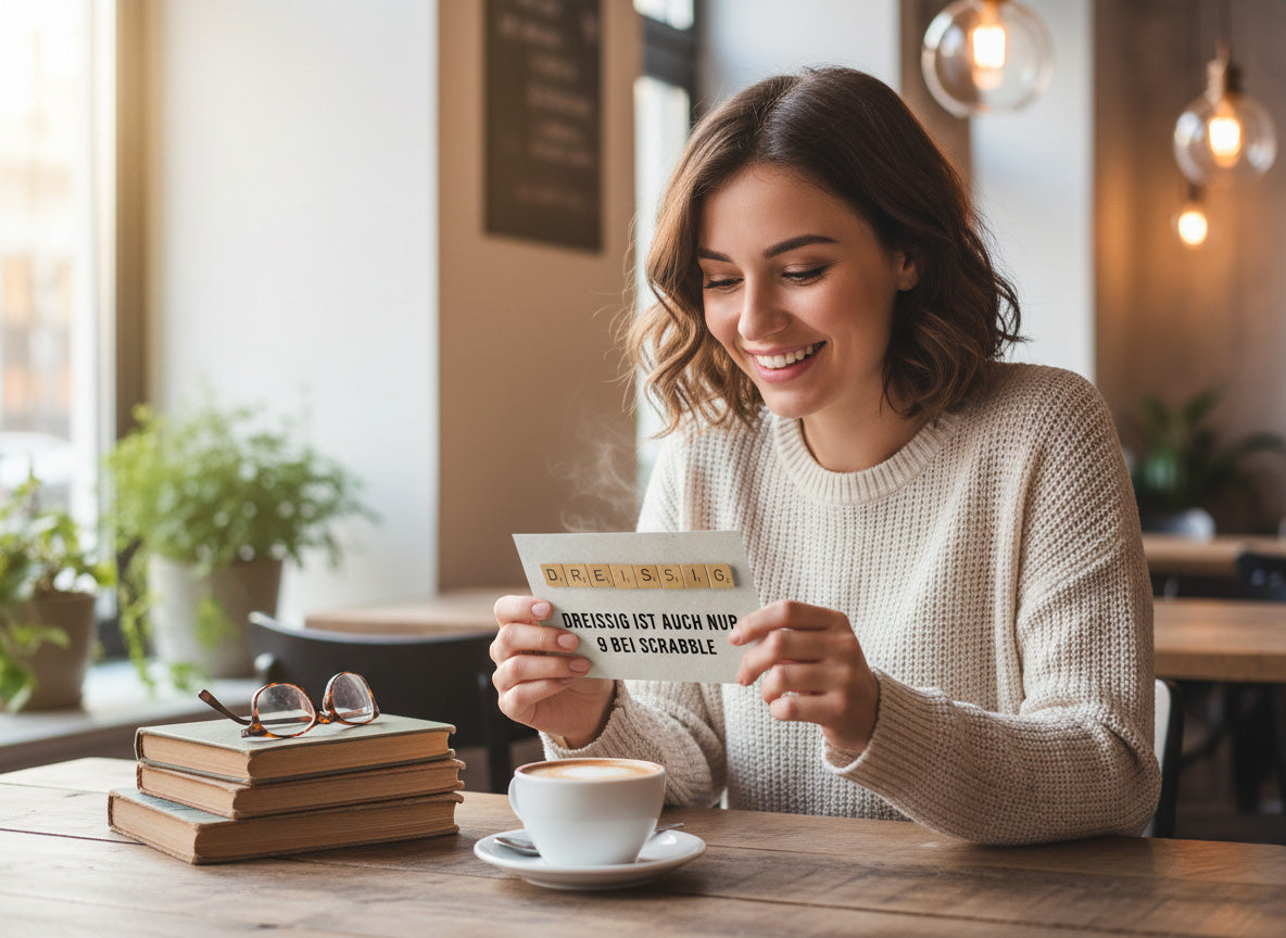 DREISSIG ist auch nur 9 bei Scrabble - Einladung zum 30. Geburtstag