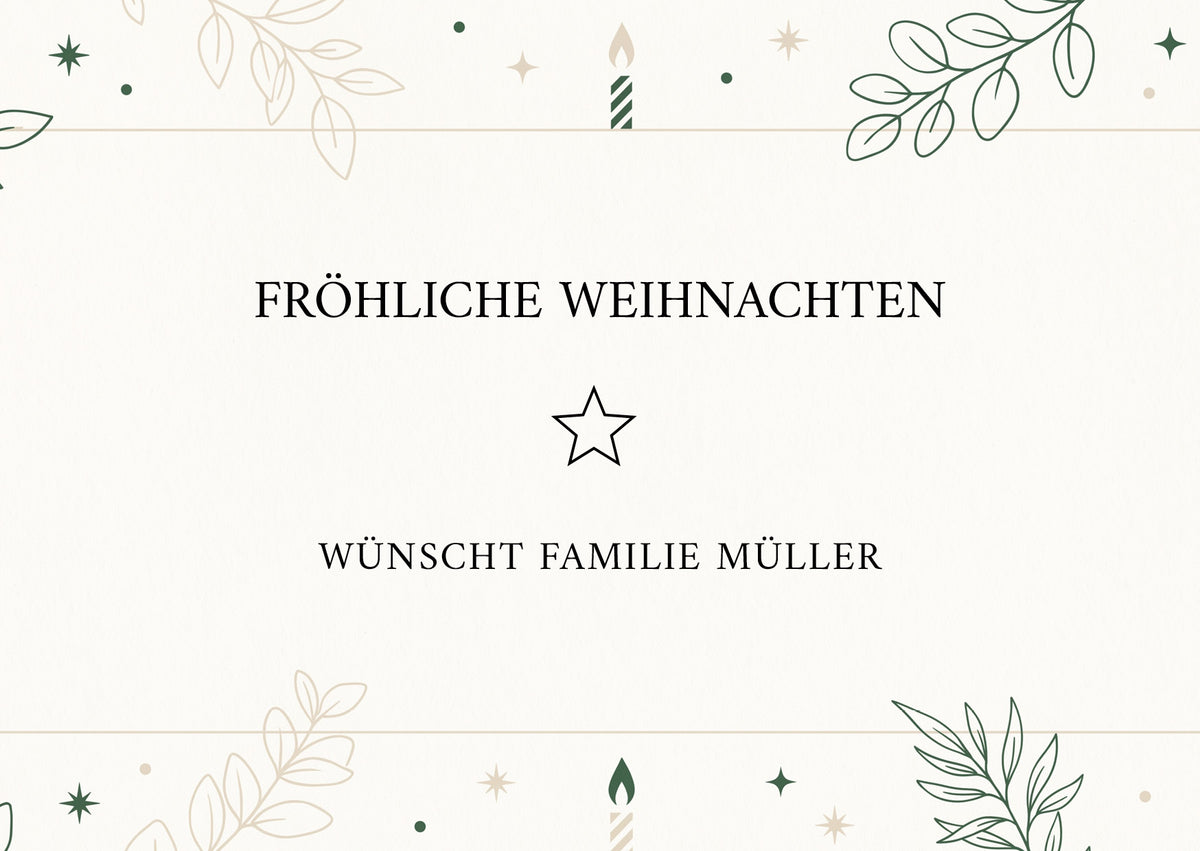 Weihnachtskarte personalisiert – „Festtagsgrün“