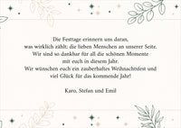 Weihnachtskarte personalisiert – „Festtagsgrün“