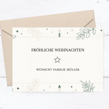 Weihnachtskarte Festtagsgrün klassisch
