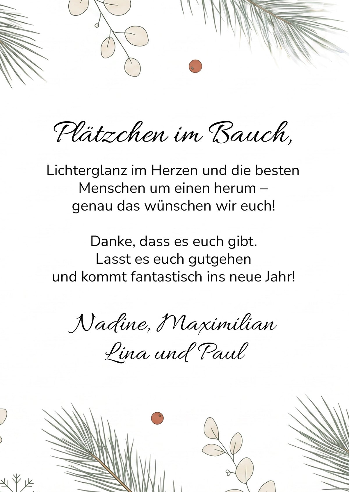 Weihnachtskarte personalisiert – „Magische Momente“ mit Foto grün