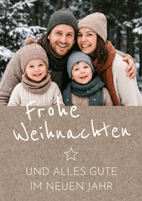 Weihnachtskarte personalisiert – „Rustikal Vintage“ mit Foto