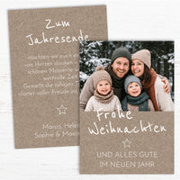 Weihnachtskarte personalisiert – „Rustikal Vintage“ mit Foto