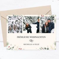 Weihnachtskarte personalisiert – „Winterliebe“ mit Foto für Paare