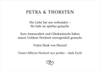 Danksagungskarte zur Silbernen Hochzeit: Wahre Liebe