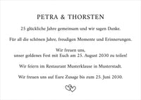 Einladung zur Silbernen Hochzeit: Wahre Liebe