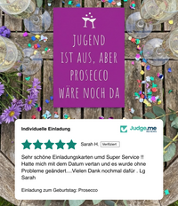 Einladung zum Geburtstag: Prosecco