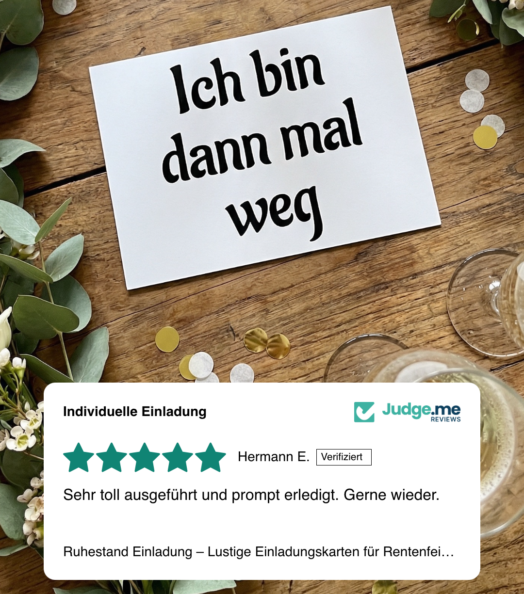 Ruhestand Einladung – Lustige Einladungskarten für Rentenfeier & Abschied Feier