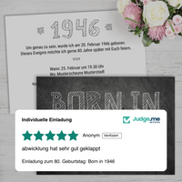 Einladung zum 80. Geburtstag: Born in 1946 - Individuelle Einladung