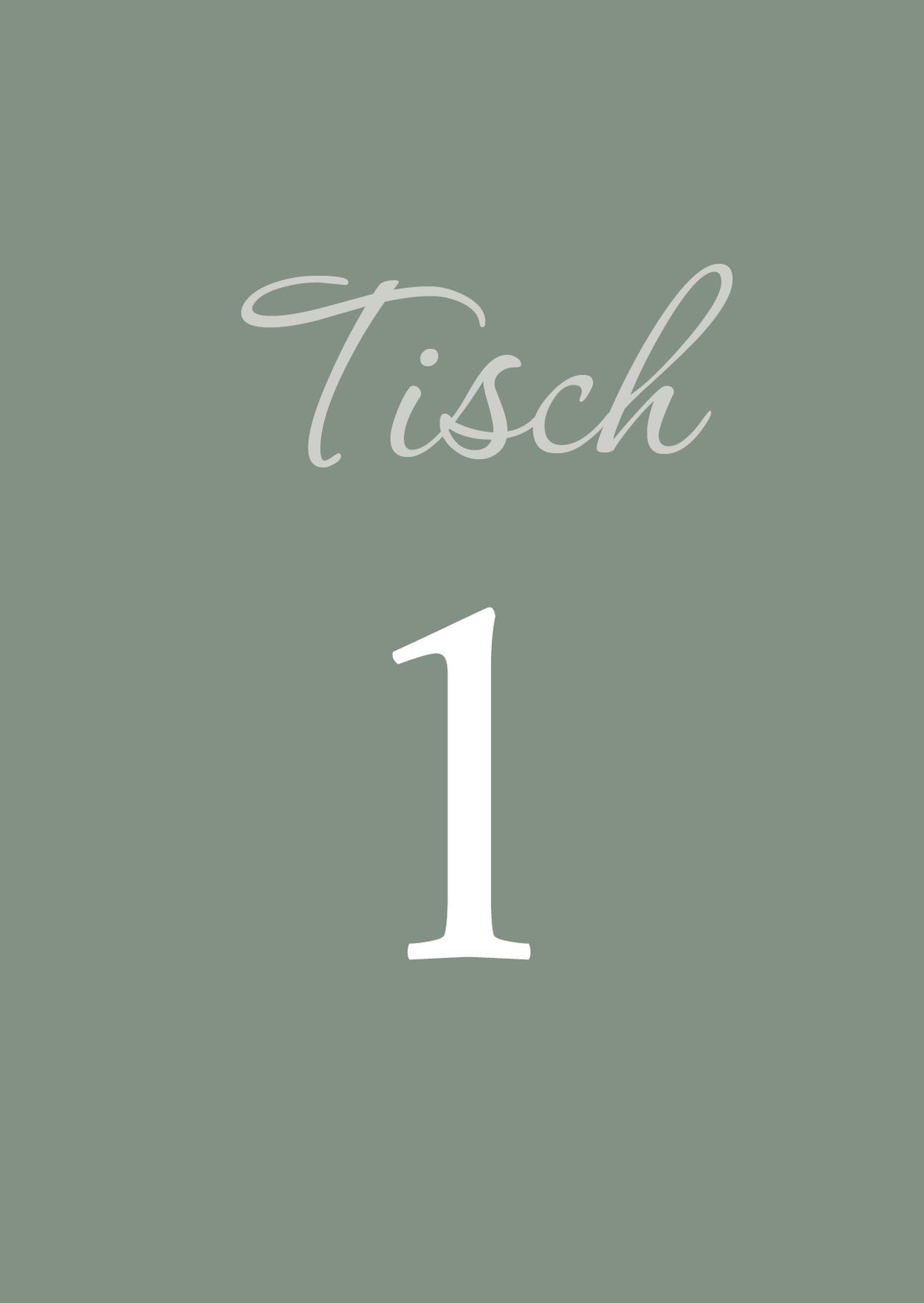 Tischkarten Hochzeit „Olive“ – Tischnummern passend zum Sitzplan