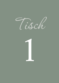 Tischkarten Hochzeit „Olive“ – Tischnummern passend zum Sitzplan