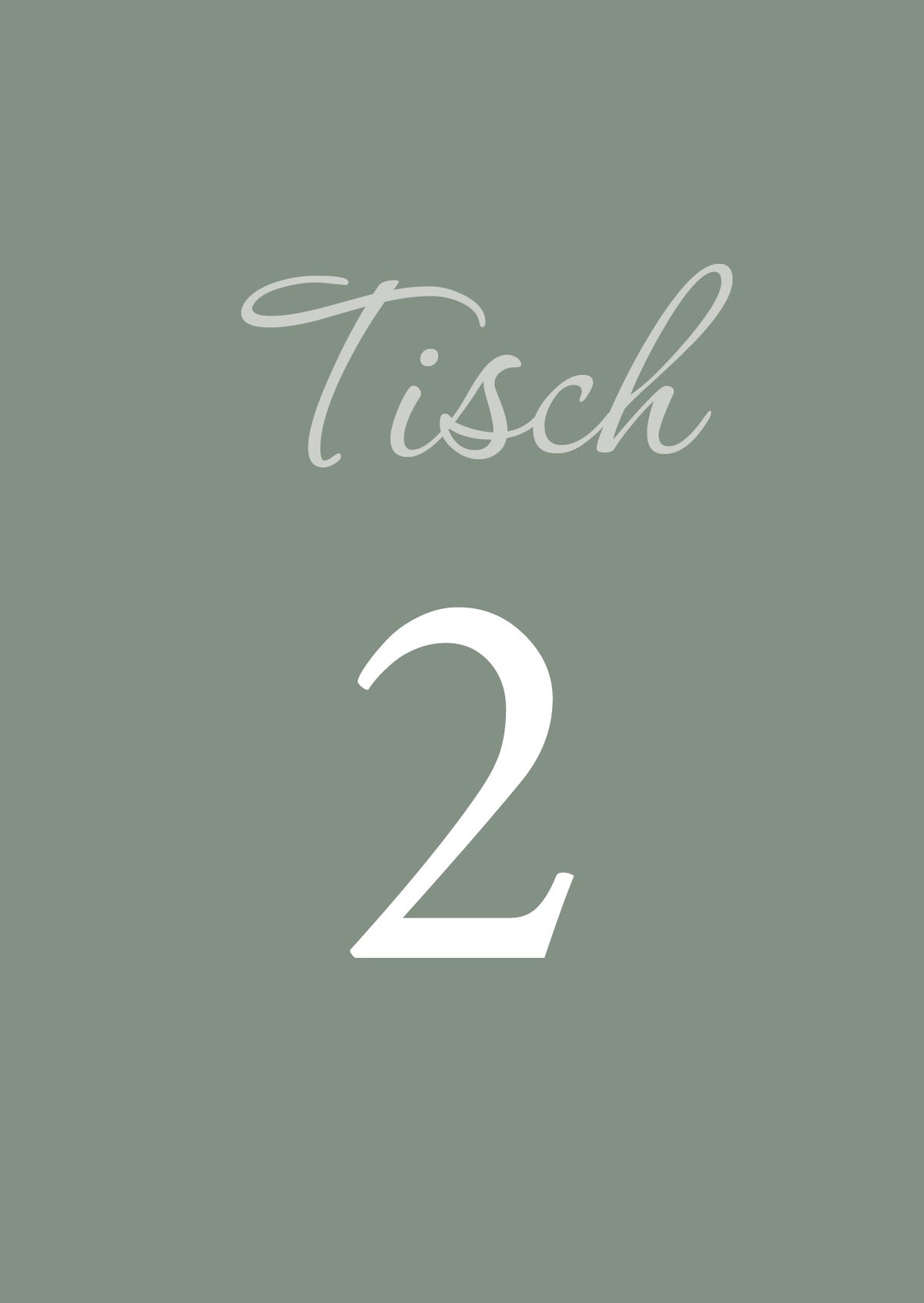 Tischkarten Hochzeit „Olive“ – Tischnummern passend zum Sitzplan