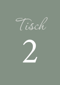 Tischkarten Hochzeit „Olive“ – Tischnummern passend zum Sitzplan