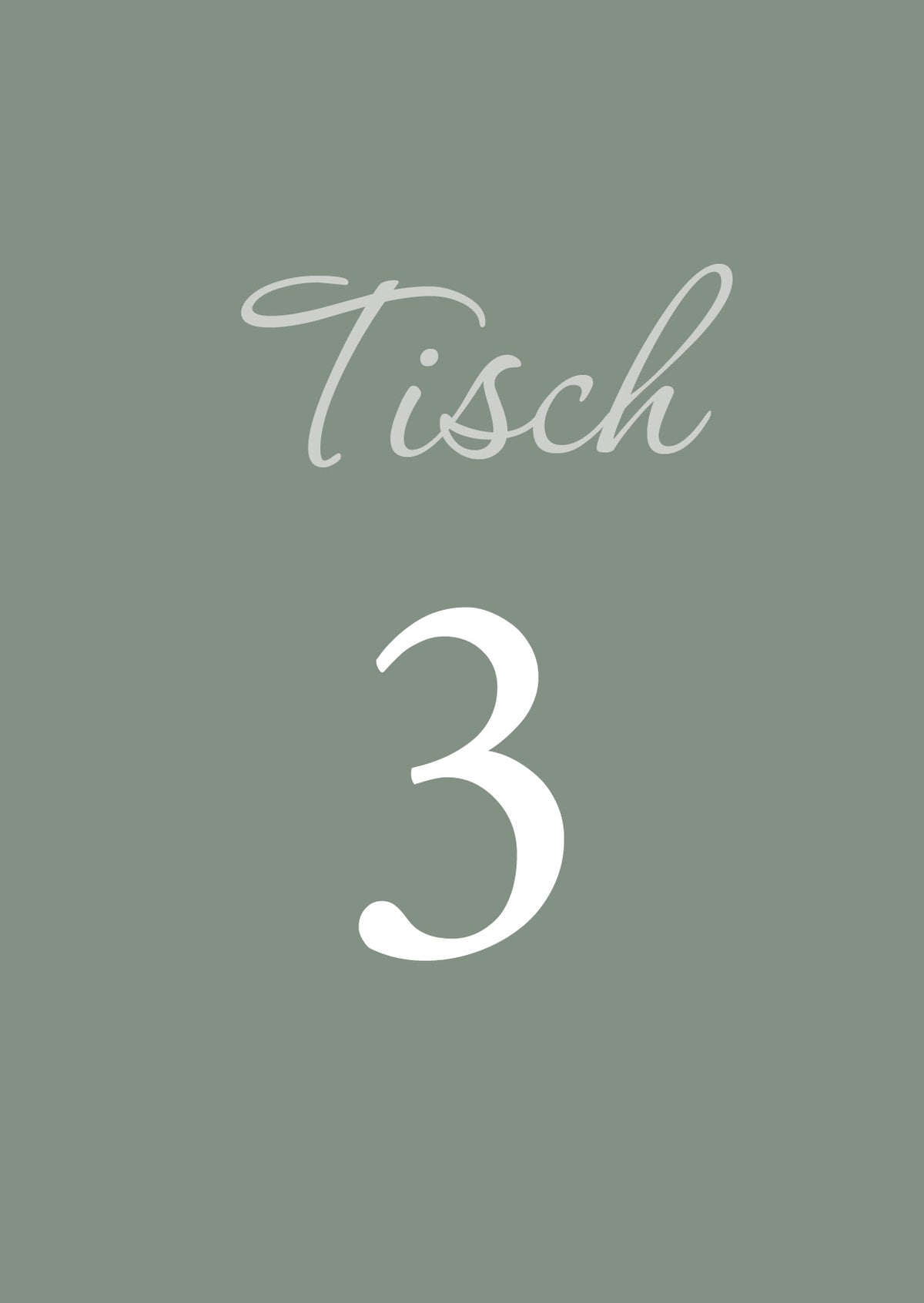 Tischkarten Hochzeit „Olive“ – Tischnummern passend zum Sitzplan