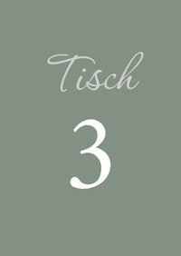 Tischkarten Hochzeit „Olive“ – Tischnummern passend zum Sitzplan