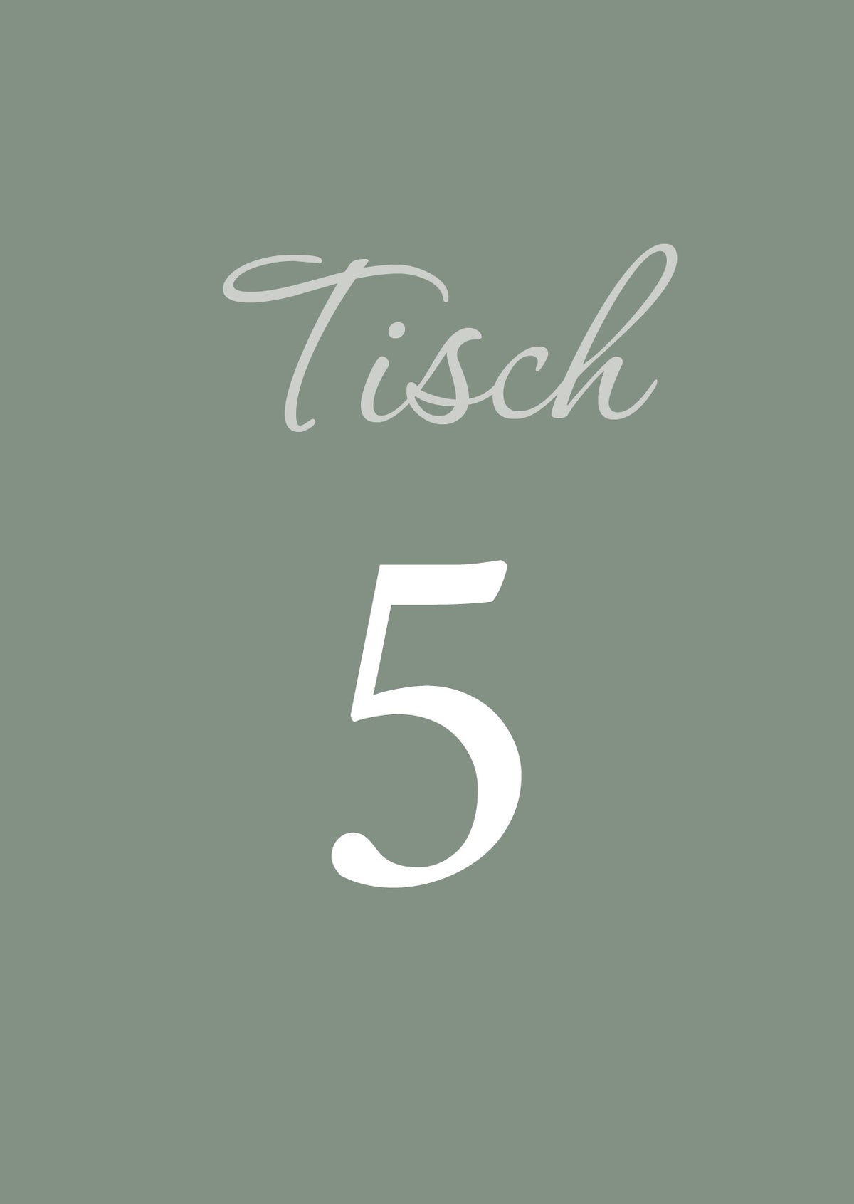 Tischkarten Hochzeit „Olive“ – Tischnummern passend zum Sitzplan