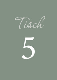 Tischkarten Hochzeit „Olive“ – Tischnummern passend zum Sitzplan
