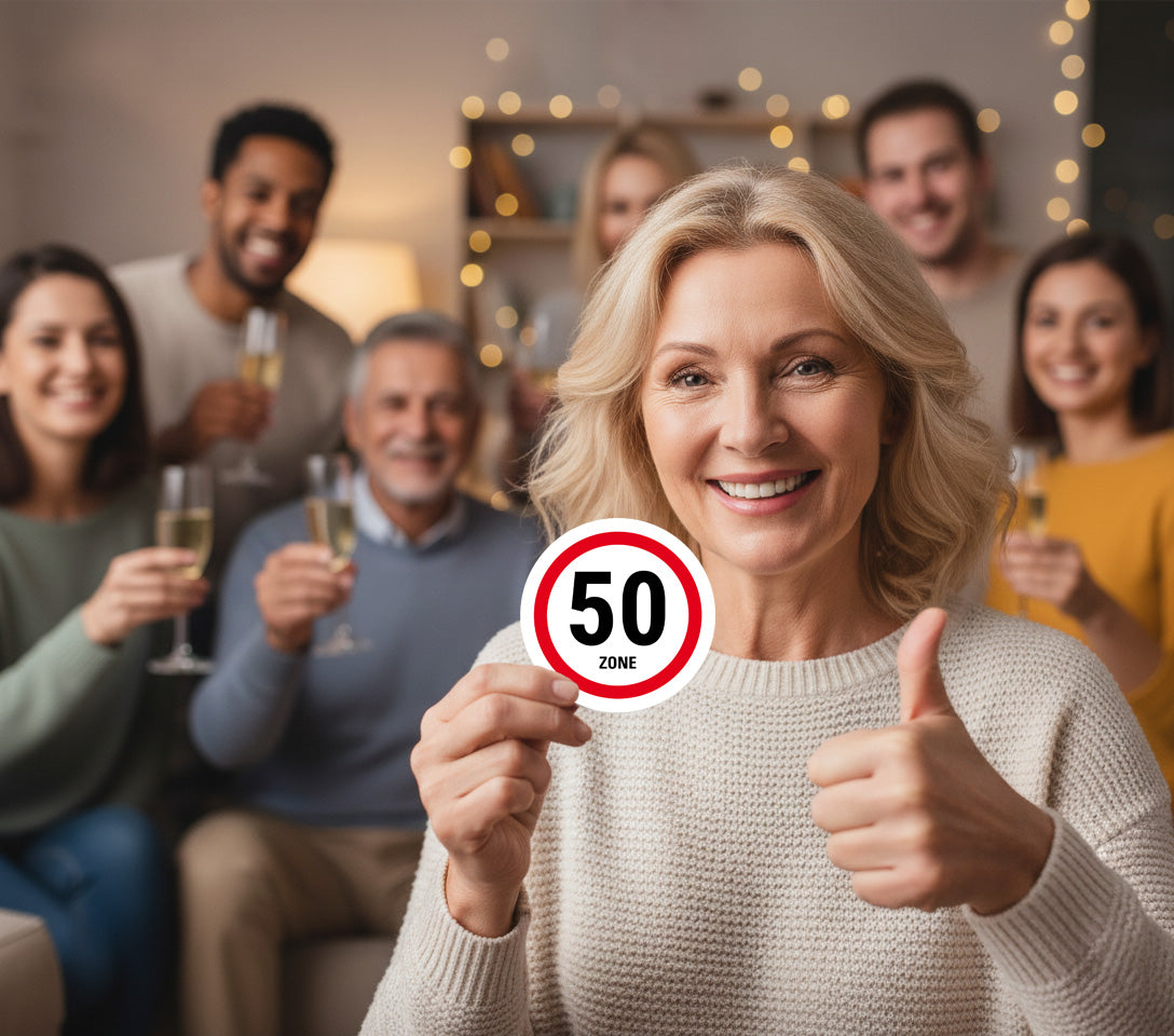 Bierdeckel Einladung zum Geburtstag: Zone 50 - Individuelle Einladung