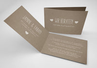 Einladungskarte zur Hochzeit: Rustikal mit Herz