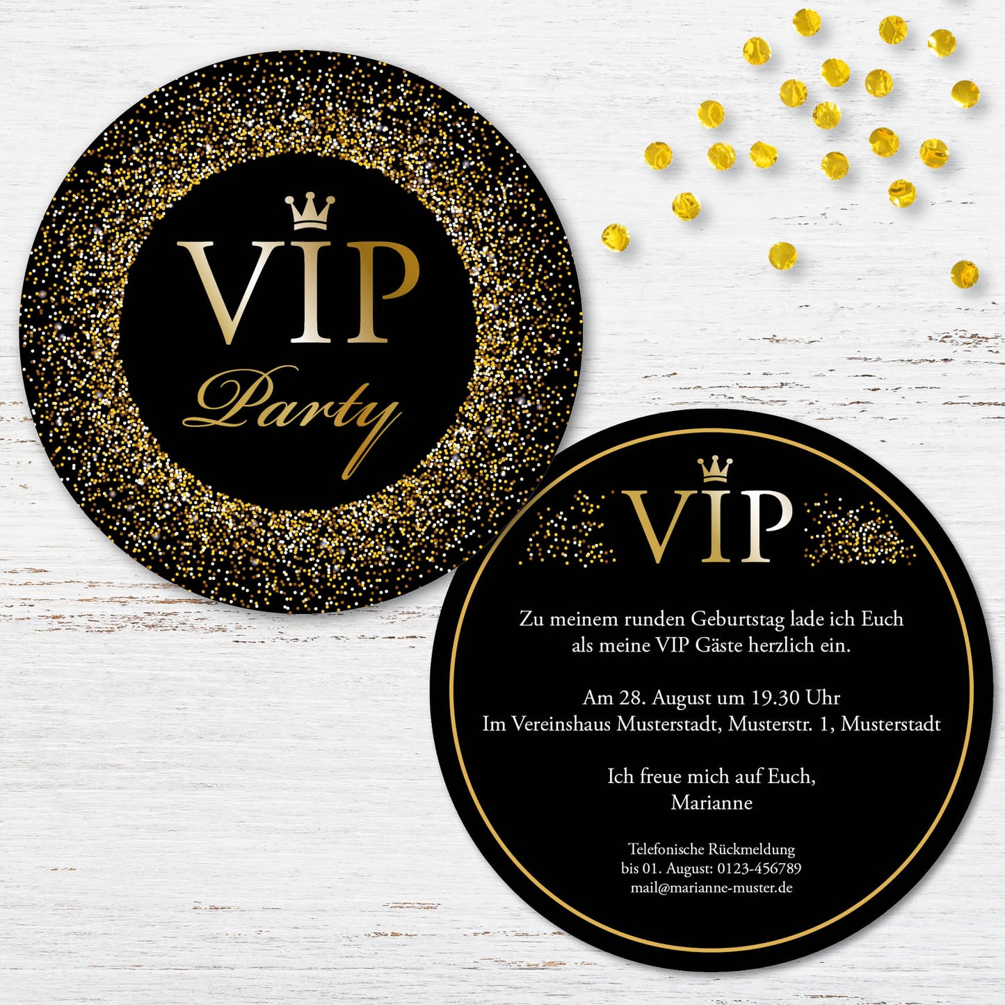 Bierdeckel Einladung: VIP Party - Individuelle Einladung