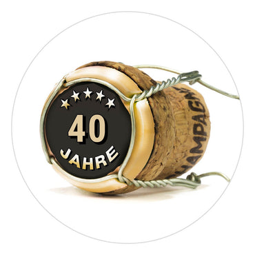 Bierdeckel Einladung zum 40. Geburtstag: Champagner Korken - Individuelle Einladung