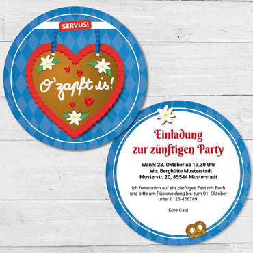 Bierdeckel Einladung zur zünftigen Party: Oktoberfest - Individuelle Einladung