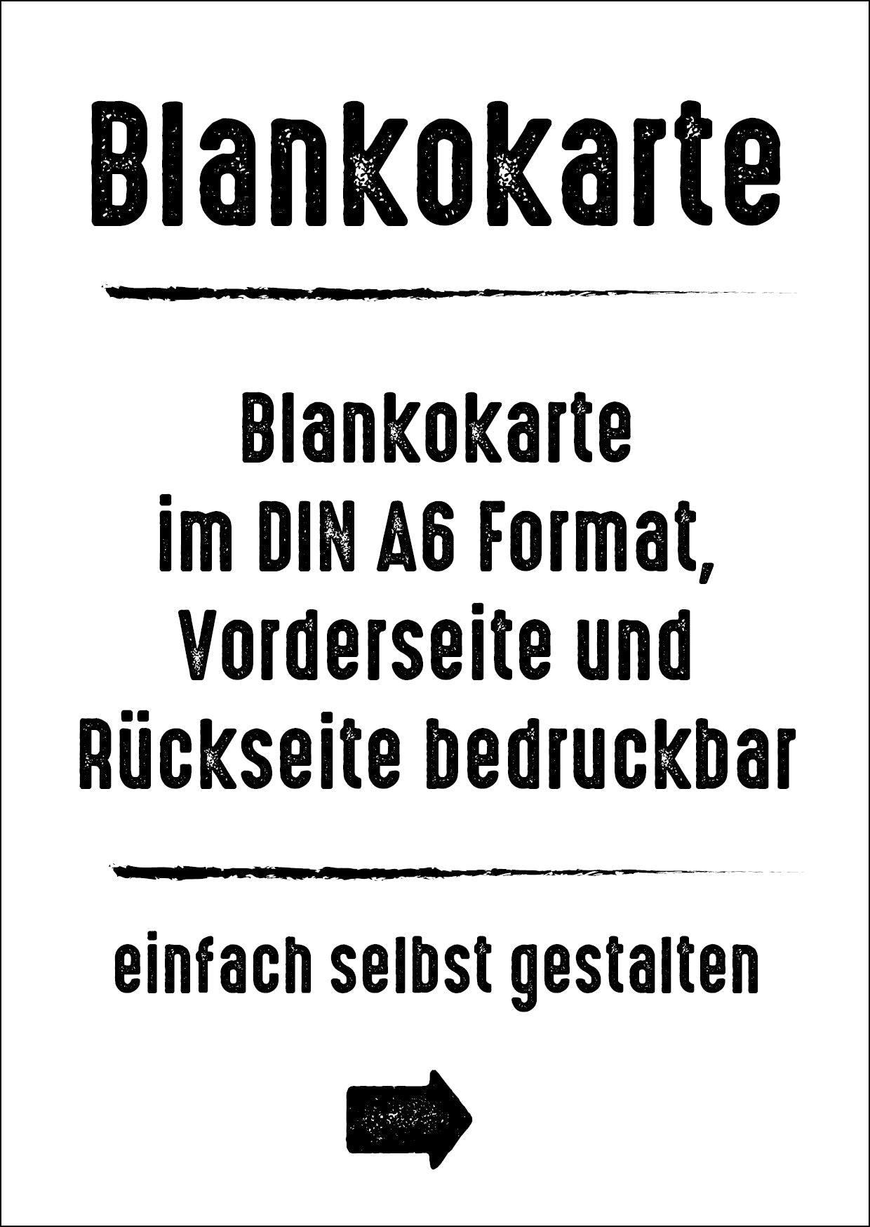 Blankokarte DIN A6 - Hochformat weiß Individuelle Einladung