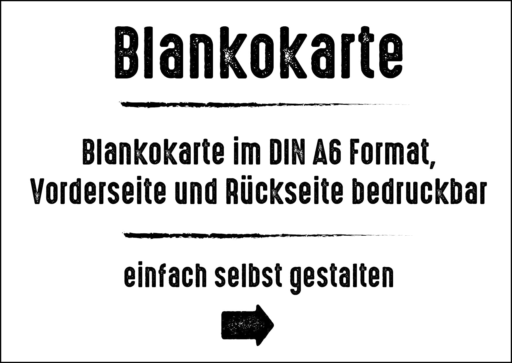 Blankokarte DIN A6 - Querformat weiß Individuelle Einladung