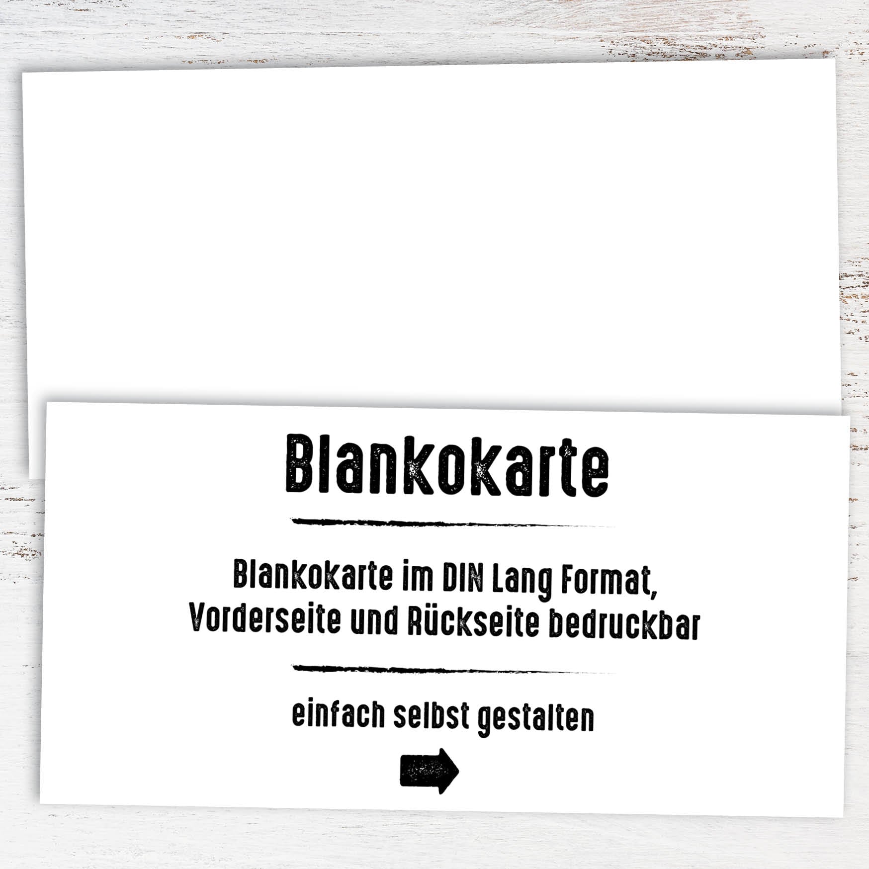 Blankokarte DIN Lang - Querformat weiß Individuelle Einladung