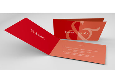 Einladungskarte zur Hochzeit: Namen in Rot Individuelle Einladung