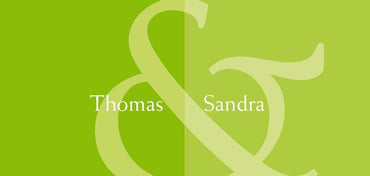 Danksagungskarten zur Hochzeit: Namen in Grün