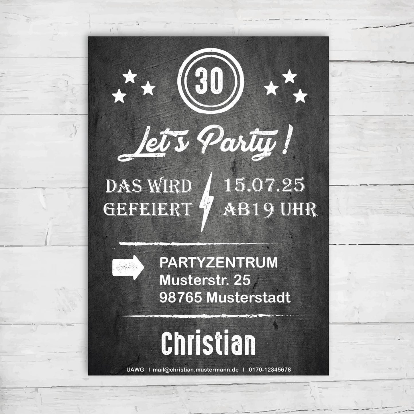 Einladung zum 30. Geburtstag: Let´s Party Individuelle Einladung