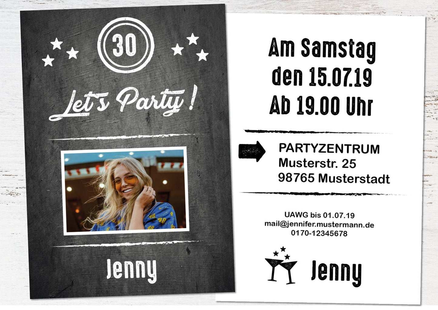 Einladung zum 30. Geburtstag: Let´s Party - mit Foto Individuelle Einladung