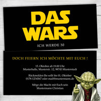 Einladung Zum 30. Geburtstag, Star Wars Logo: Das Wars