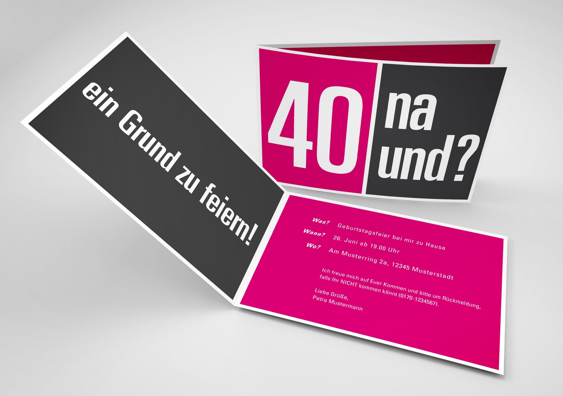 Einladung zum 40. Geburtstag: 40 na und? Individuelle Einladung