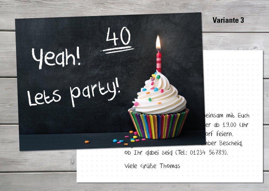 Einladung zum 40. Geburtstag: Hurra! Ich wachse um ein Jahr - Individuelle Einladung