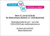 Einladung zum 50. Geburtstag: 50 Fahrenheit