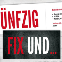 Einladung zum 50. Geburtstag: FIX UND... FÜNFZIG Individuelle Einladung