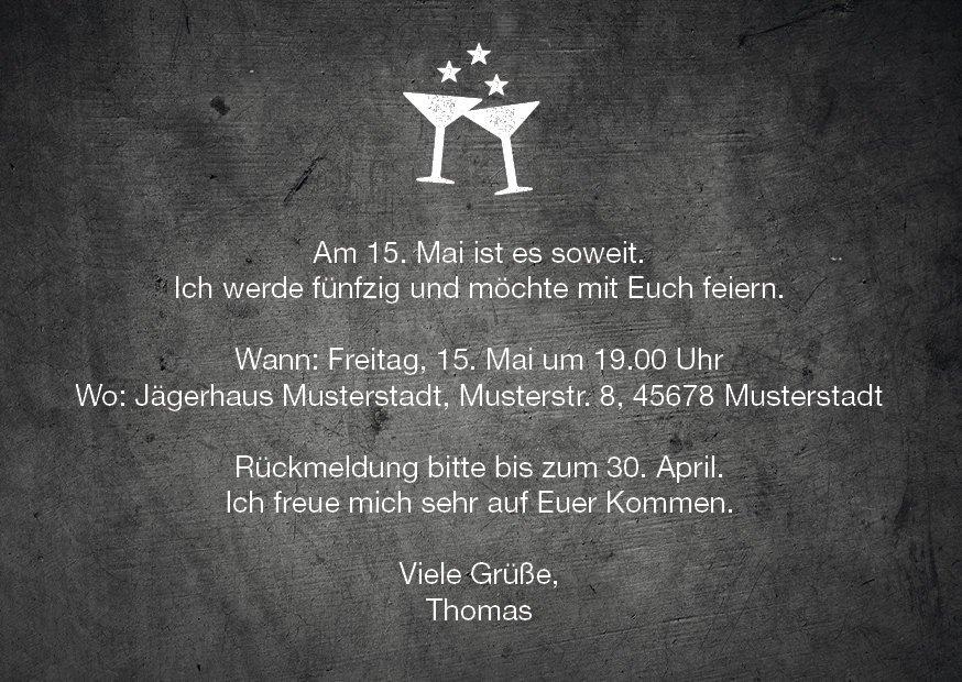 Einladung zum 50. Geburtstag: JE SUIS FIFTY Individuelle Einladung