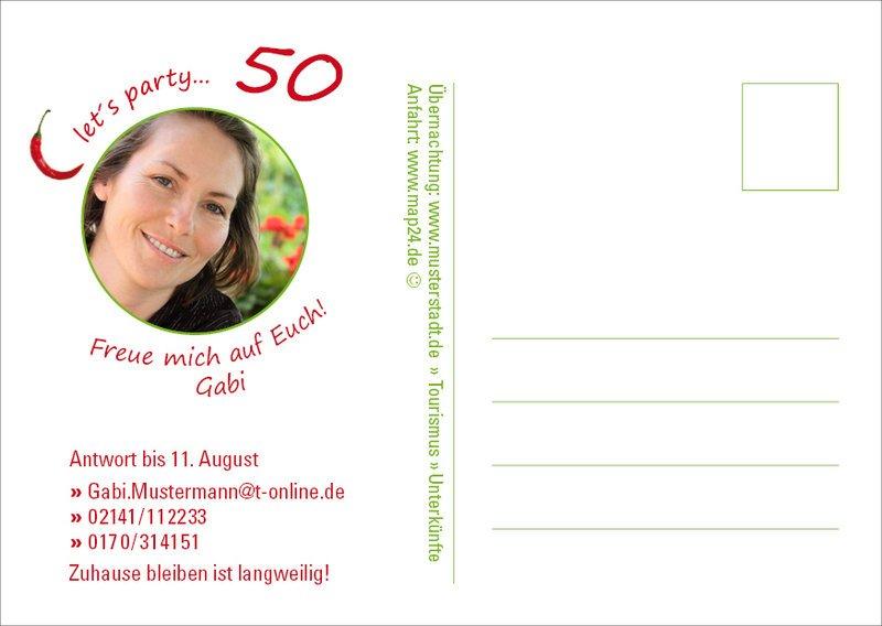 Einladung zum 50. Geburtstag: Scharfe Party