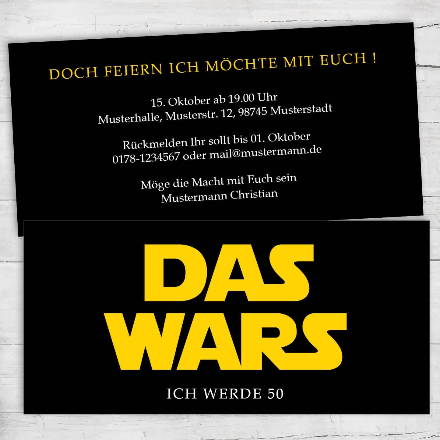 Einladung Zum 50. Geburtstag, Star Wars Logo: Das Wars