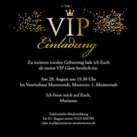 Einladung zum 50. Geburtstag: VIP Party Individuelle Einladung