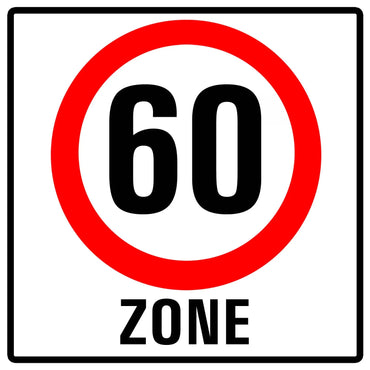 Einladung zum 60. Geburtstag: Verkehrsschild 60 Zone