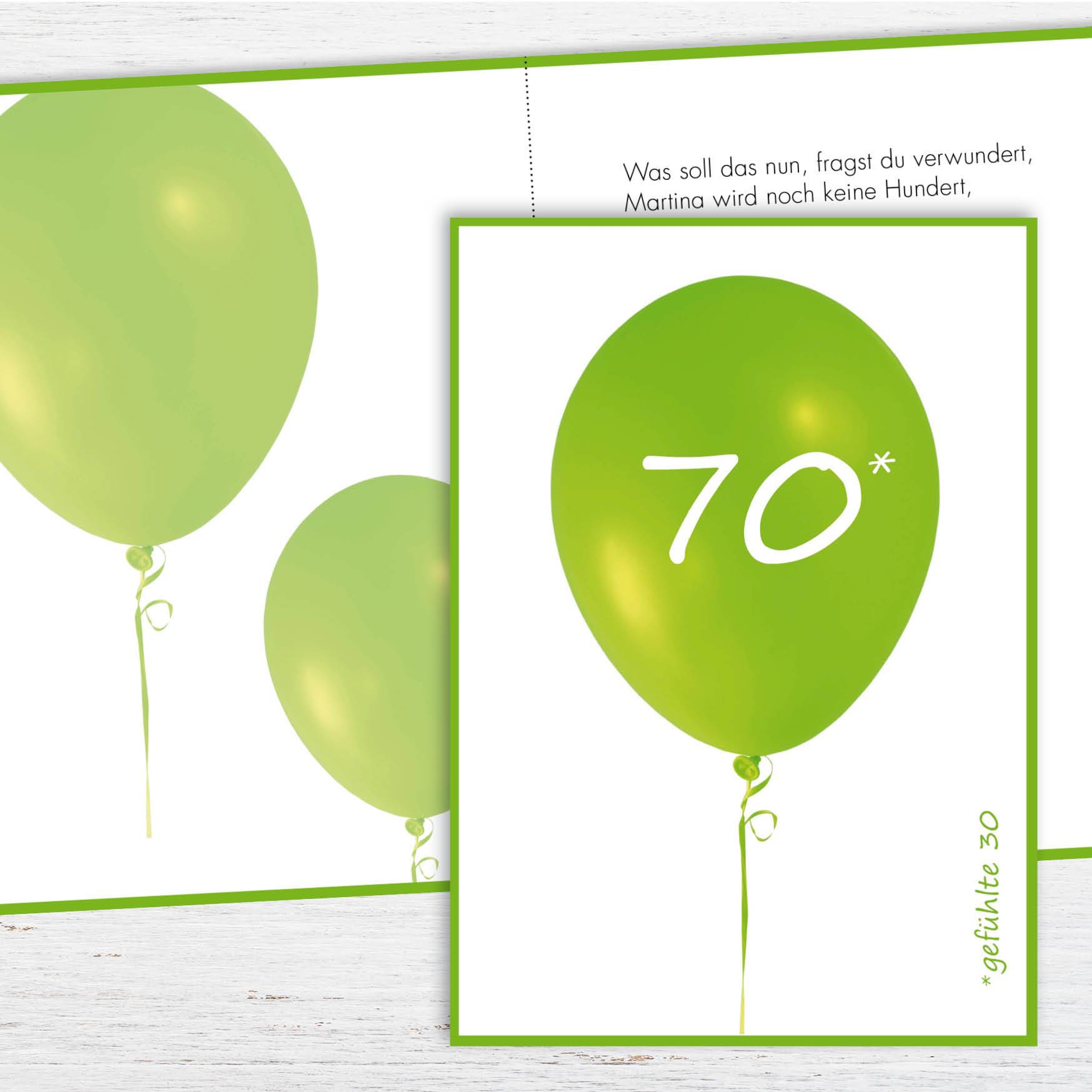 Einladung zum 70. Geburtstag: Ballon Individuelle Einladung
